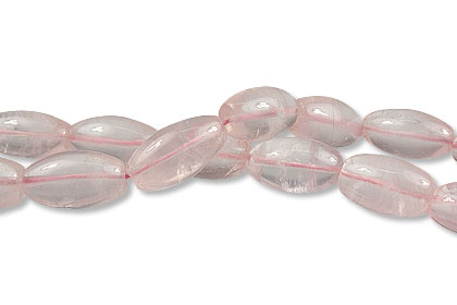Design 13402: pink rose quartz canoe beads