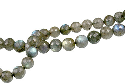 Design 13758: blue,green,gray labradorite faceted, round beads