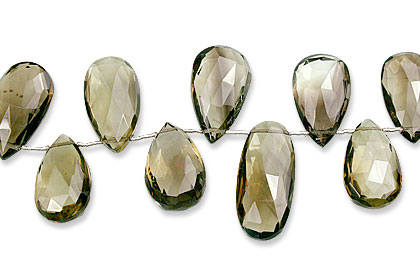 Design 13927: brown smoky quartz faceted beads