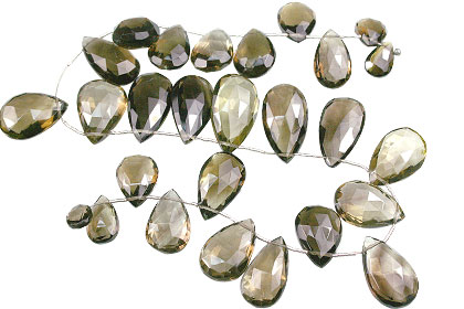 Design 13970: brown,yellow smoky quartz faceted beads
