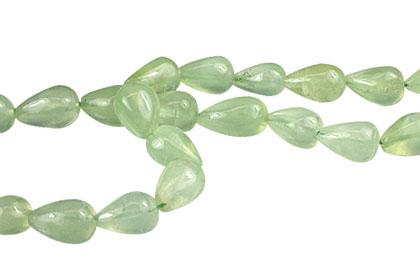 Design 13975: green prehnite tear-drop beads