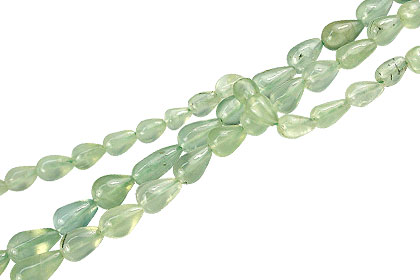 Design 13976: green prehnite tear-drop beads