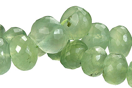 Design 15021: green prehnite faceted beads