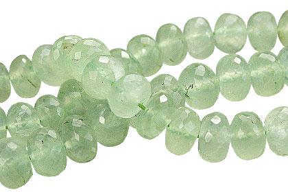 Design 15028: green prehnite faceted beads