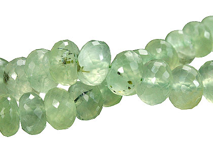 Design 15029: green prehnite faceted beads