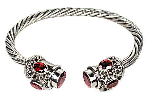 Design 10291: red garnet ethnic bracelets