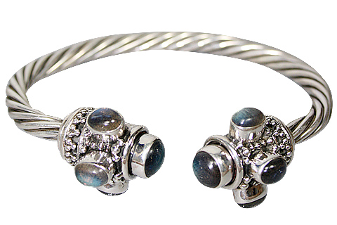 Design 10293: blue,gray,white labradorite ethnic bracelets