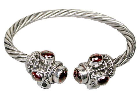 Design 10295: red garnet ethnic bracelets