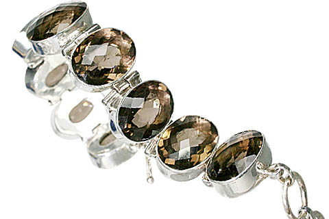 Design 10398: brown,gray smoky quartz bracelets