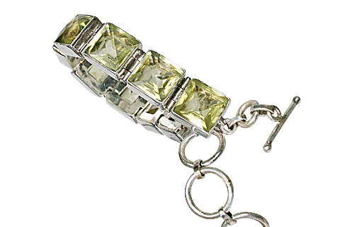 Design 10421: green lemon quartz bracelets