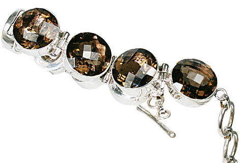 Design 10433: brown,gray smoky quartz bracelets