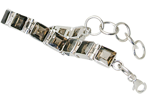 Design 10864: brown,gray smoky quartz tennis bracelets