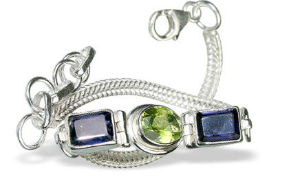Design 11083: blue,green peridot bracelets