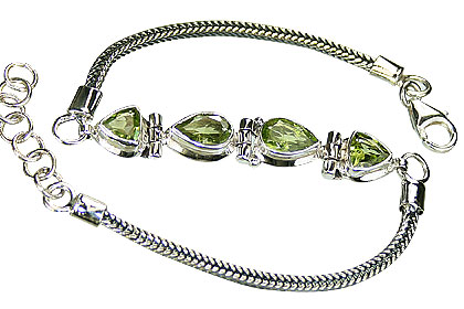 Design 11087: green peridot art-deco bracelets