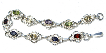 Design 11201: multi-color peridot bracelets