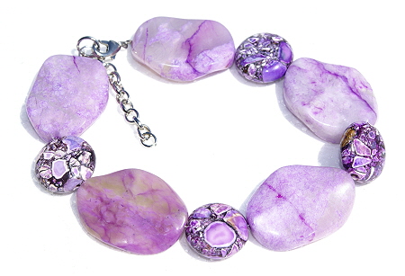 Design 11433: purple magnesite chunky bracelets
