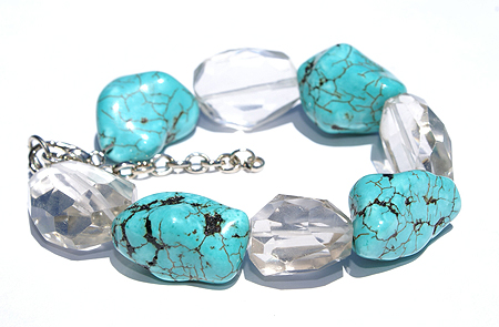 Design 11492: blue,multi-color crystal chunky bracelets