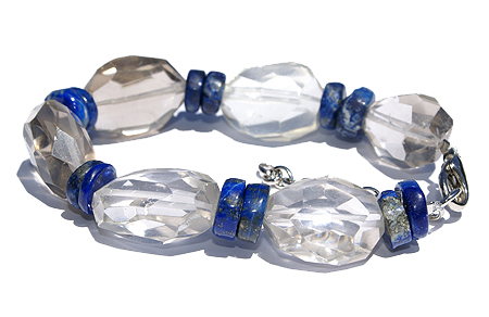 Design 11493: blue quartz chunky, stretch bracelets