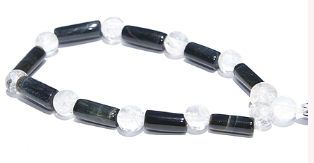 Design 11499: black,white tiger eye stretch bracelets