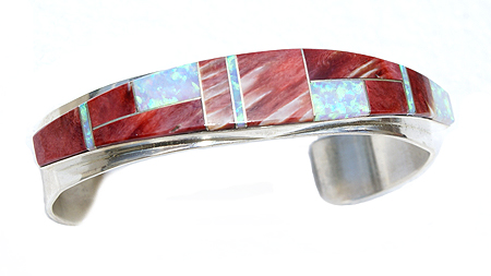 Design 11568: Red, White multi-stone bracelets