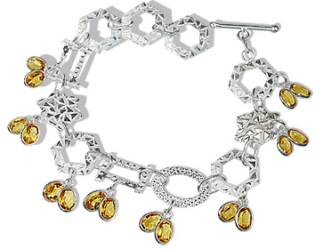 Design 12943: yellow citrine contemporary bracelets
