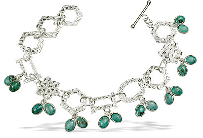 Design 12957: green turquoise contemporary bracelets