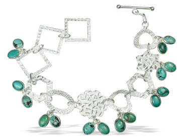 Design 12966: green turquoise bracelets
