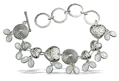 Design 13041: white moonstone contemporary, heart bracelets