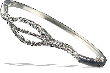 Design 13329: white cubic zirconia bangles, engagement bracelets