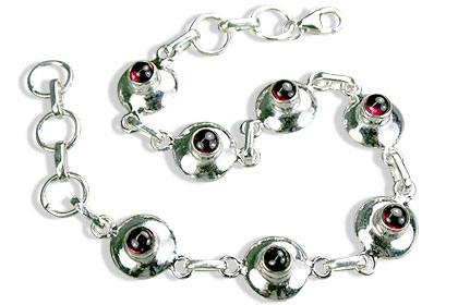 Design 14662: red garnet contemporary bracelets