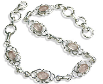 Design 14666: pink rose quartz contemporary bracelets