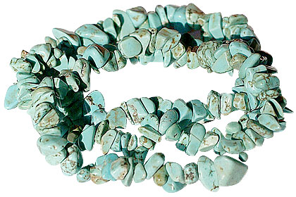 Design 15127: blue turquoise chipped bracelets