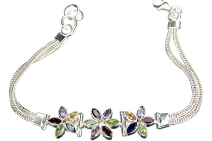 Design 16207: multi-color multi-stone bracelets