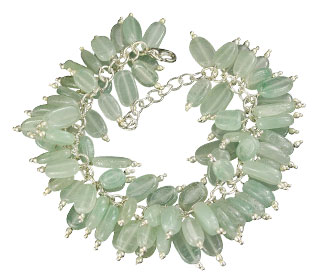 Design 16482: green aventurine clustered bracelets