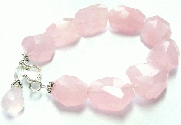 Design 9912: pink rose quartz american-southwest bracelets
