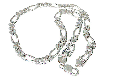 Design 1502: white silver figaro chains