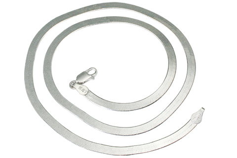 Design 9810: white silver herringbone chains