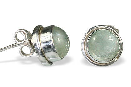 Design 10014: green aquamarine post earrings