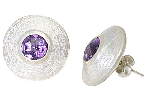 Design 10053: purple amethyst art-deco, studs earrings