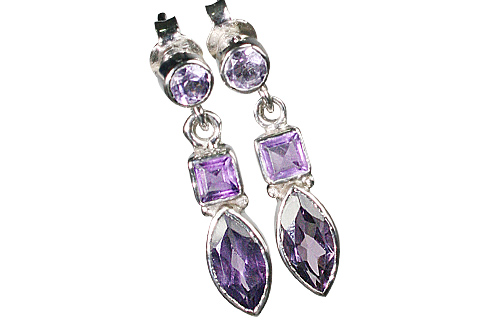 Design 10080: purple amethyst post earrings