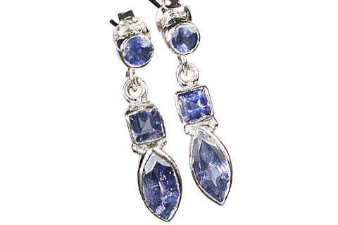 Design 10082: blue iolite post earrings
