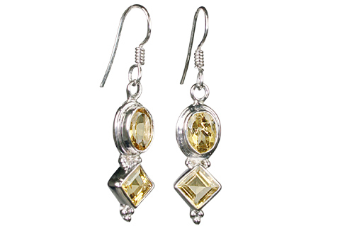 Design 10088: yellow citrine art-deco earrings