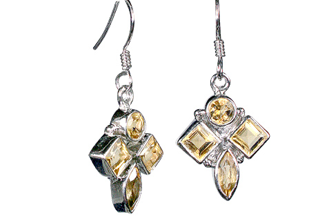 Design 10131: yellow citrine art-deco earrings
