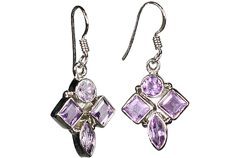 Design 10134: purple amethyst art-deco earrings