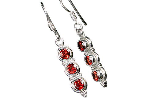 Design 10142: red garnet earrings