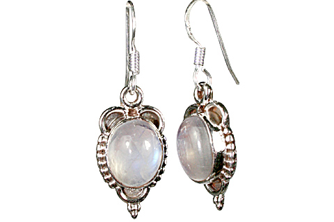 Design 10146: blue,white moonstone earrings