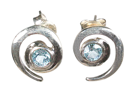 Design 10415: blue blue topaz post earrings