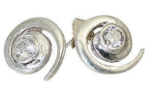 Design 10530: white crystal post, studs earrings