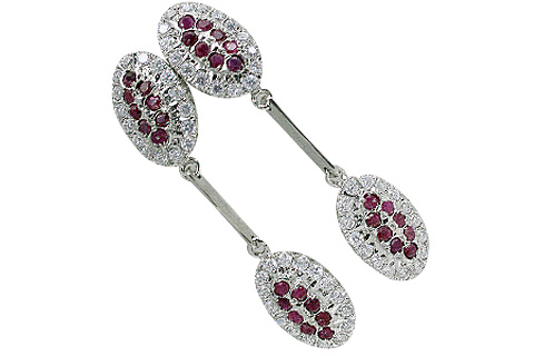 Design 10604: red,white ruby engagement, estate earrings