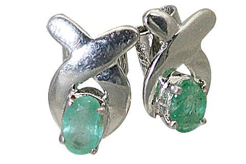 Design 10608: green emerald art-deco earrings